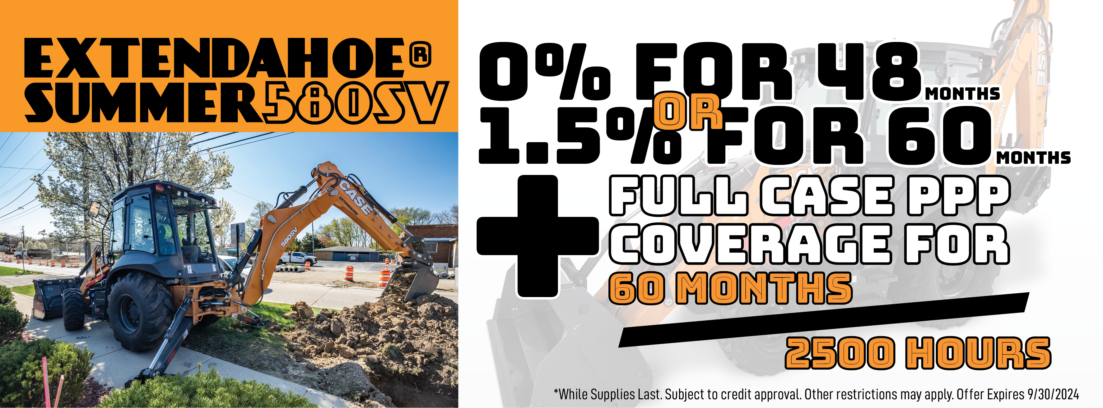 Extendahoe Summer -  Limited Time Finance Offers on CASE 580SV Backhoes